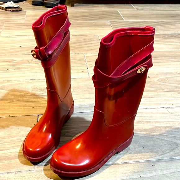 Red Coach Talia Rain Boots - Picture 1 of 2
